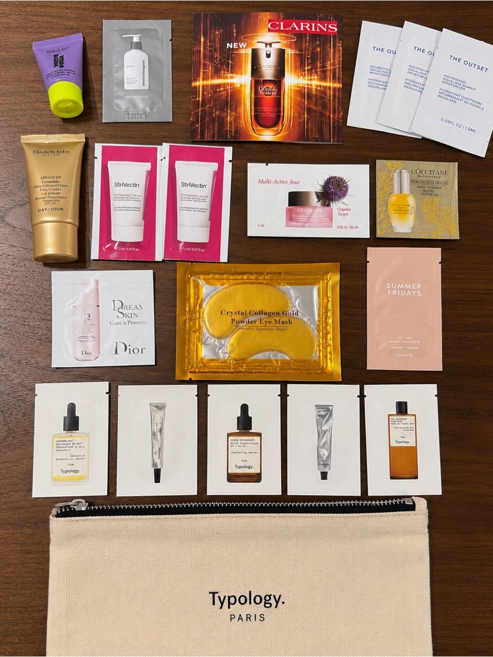 Luxury Skincare Sample Bundle Typology Clarins Dior Summer Fridays